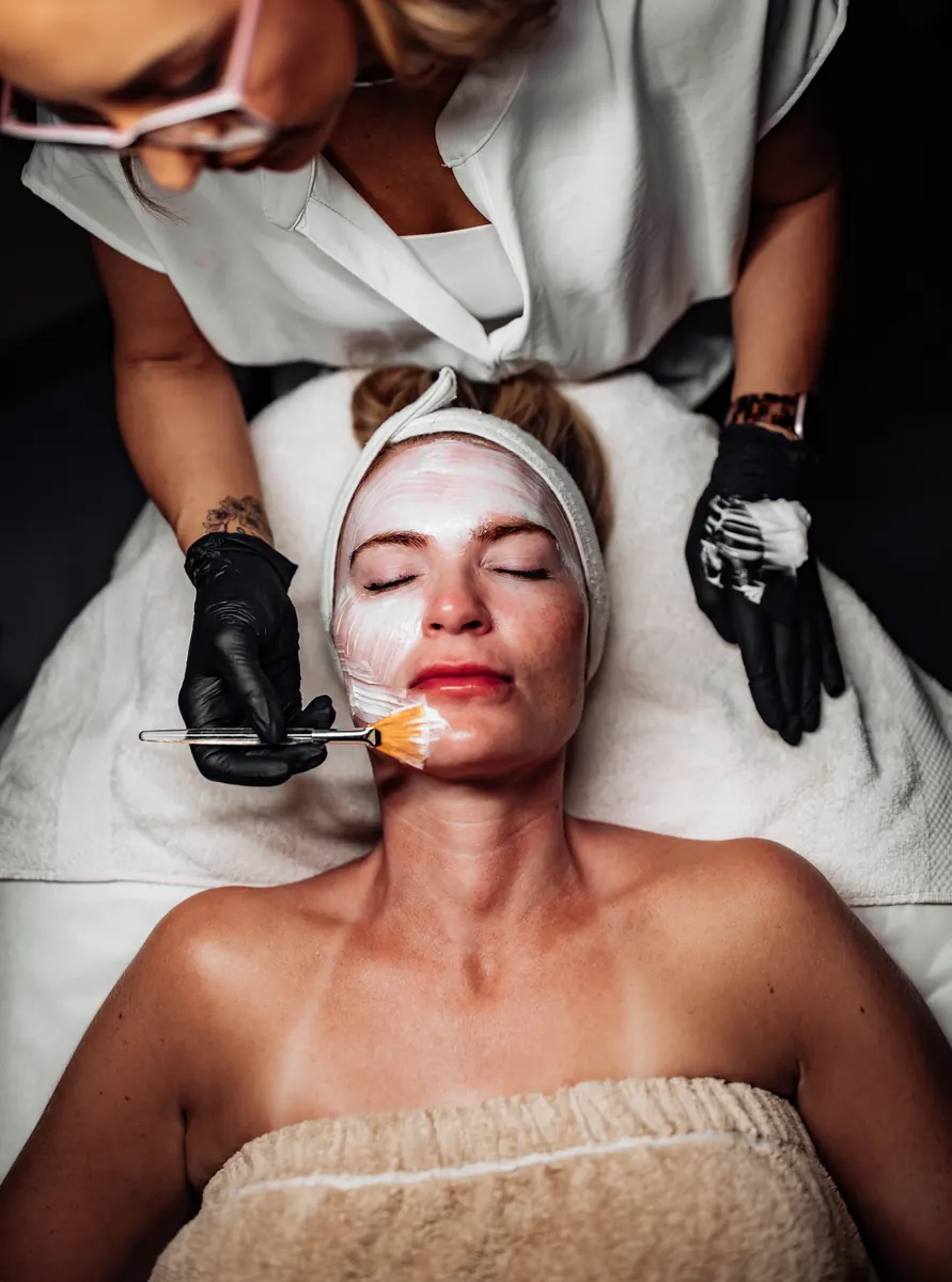 Professional microneedling application during a facial treatment in Tucson