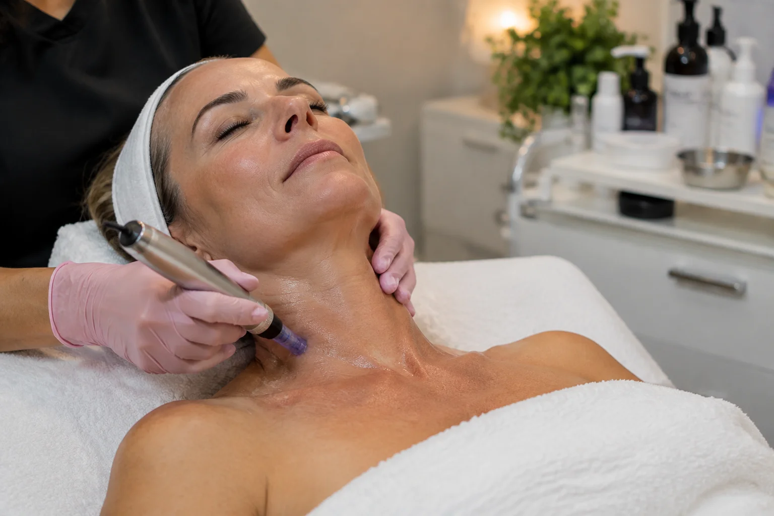Beyond the Jawline: Neck and Chest Microneedling in Tucson